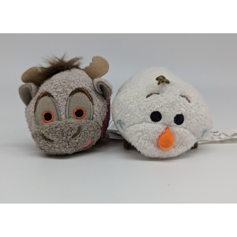 Disney Tsum Tsum Mini Plush 3.5" Frozen Sven Olaf Snowman Lot of 2 Stuffed Toy
